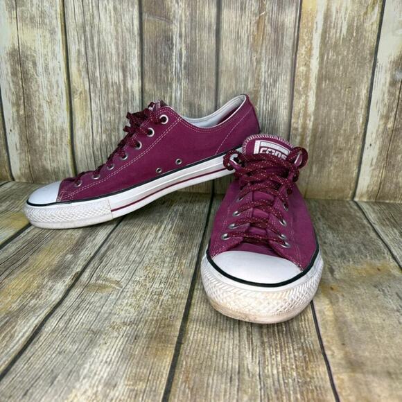 Converse CONS Chuck Taylor Pro All Star Burgundy Leather Low Top Mens Sz 13 - Picture 1 of 8